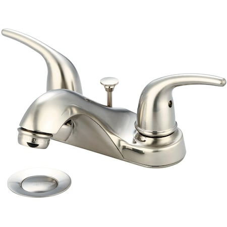Olympia Faucets Two Handle Bathroom Faucet, NPSM, Centerset, Brushed Nickel, Weight: 3.2 L-7272-BN